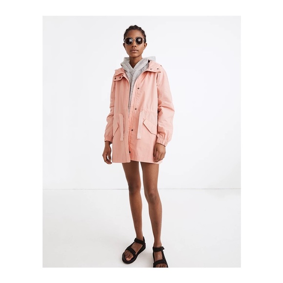 Madewell Jackets & Blazers - Madewell Anorak Water-Resistant Waxed Ripstop Skycloud Raincoat Hooded